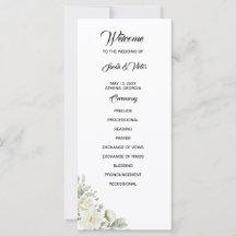 White Roses Program Card