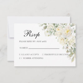 White Roses RSVP card OSA Kort