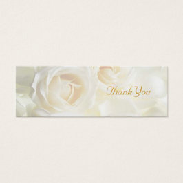 White Roses - tack för din bröllopsfavorittagg Litet Visitkort