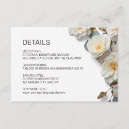 White Roses Textured Flowerds Details Tilläggskort