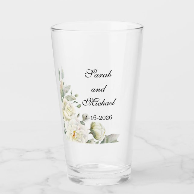 White Roses Tumbler & drinking glasses, drinkwear Glaskopp (Framsida)