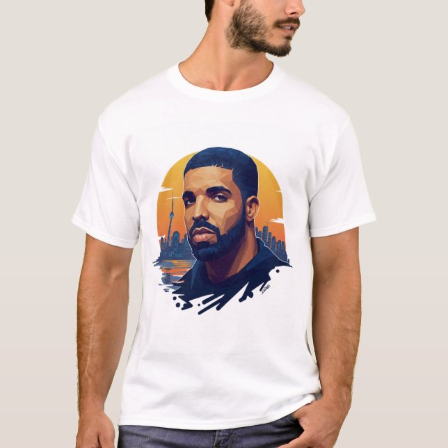 White Round Nacke Drake Fläkt T-Shirt - Kanadensis (Framsida)
