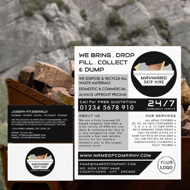 White Rubbish Skip, Skip/Dumpster Company Flygblad (Skapare uppladdad)