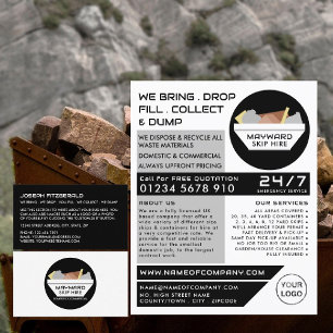 White Rubbish Skip, Skip/Dumpster Company Visitkort
