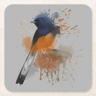 White Rumped Shama Bird Underlägg Papper Kvadrat