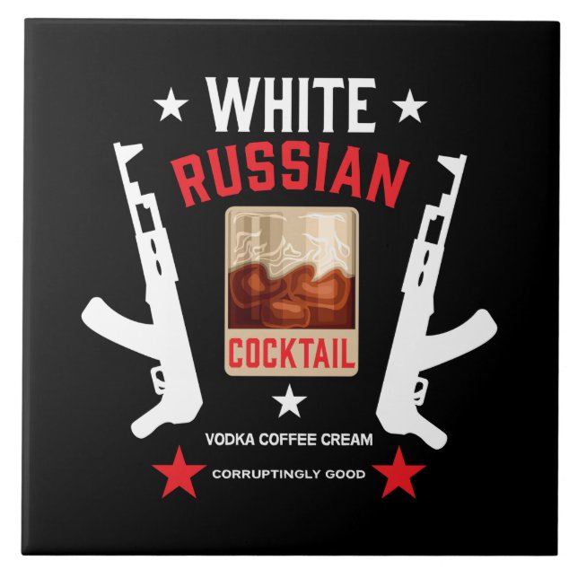 White Russian Cocktail Kakelplatta (Framsidan)