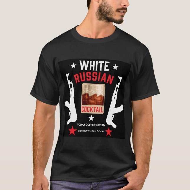 White Russian Cocktail T Shirt (Framsida)