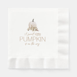 White Rustic Boho Pumpkin Baby Shower Pappersservett