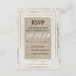 White Rustic Ram & Burlap OSA kort