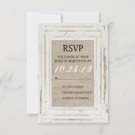 White Rustic Ram & Burlap OSA kort