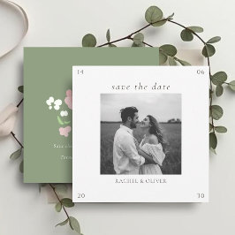 White & Sage | Chic Blommig Bröllop  Spara Datum Datumet