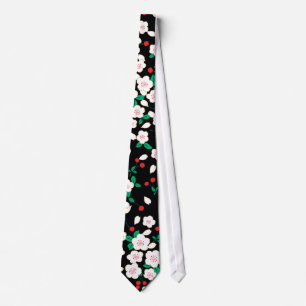 White Sakura Japanska Blommigten Kimono Slips