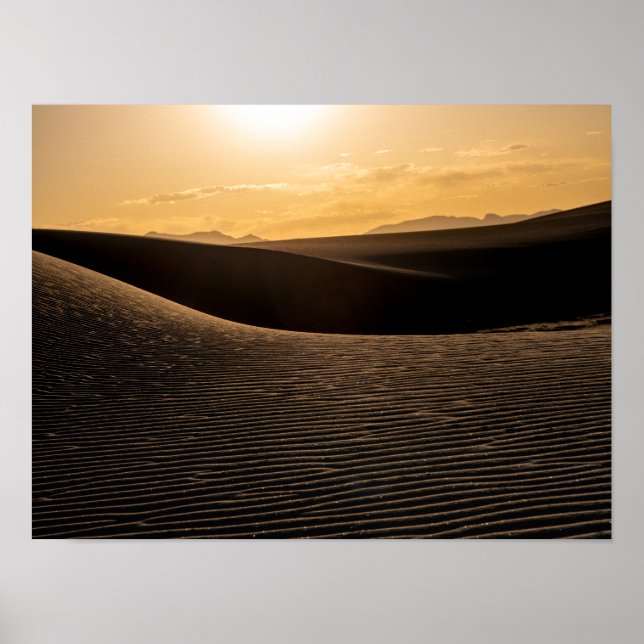 White Sand Dunes nationalpark Sunset Poster (Framsidan)