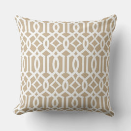 White Sand Moroccan Trellis Decor Pillow Kudde