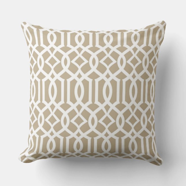 White Sand Moroccan Trellis Decor Pillow Kudde (Framsida)