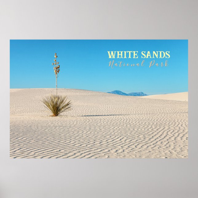 White Sands National Park Ligcape med Yucca Poster (Framsidan)