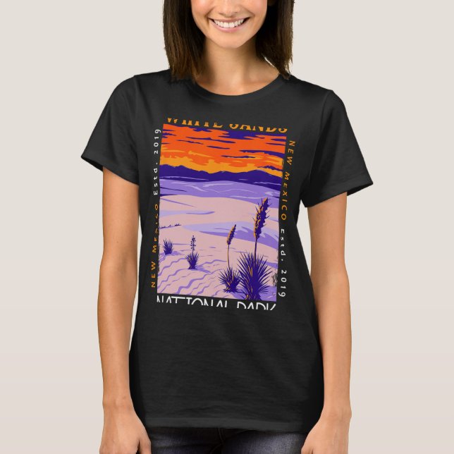 White Sands National Park New Mexico Distressed Vi T Shirt (Framsida)