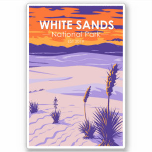 White Sands National Park New mexico Vintage Klistermärken