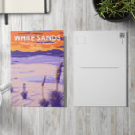 White Sands National Park New mexico Vintage Vykort<br><div class="desc">Vit Sands-vektorteckningsdesign. Parken ligger i New mexico och är helt omgiven av Vita Sands Missile Range.</div>