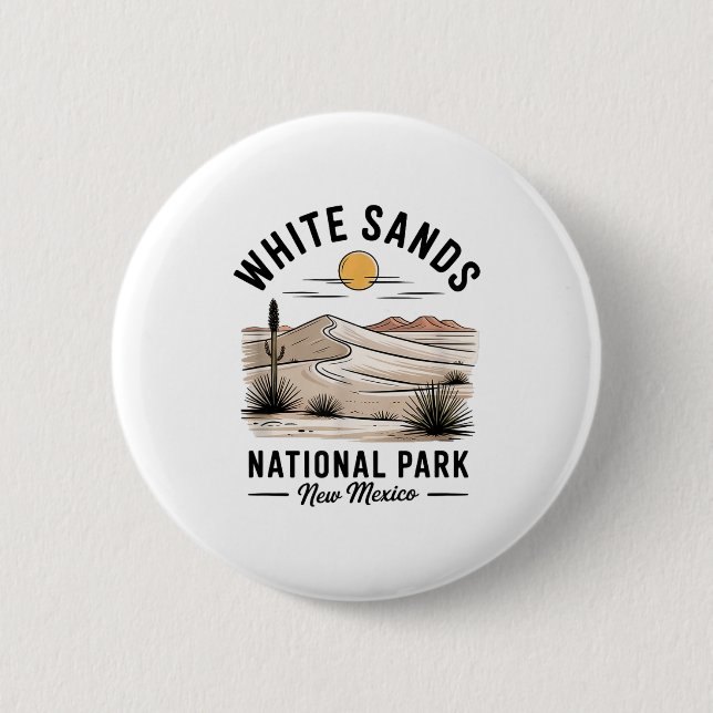 White Sands National Park Souvenir New Mexico Män  Knapp (Framsida)