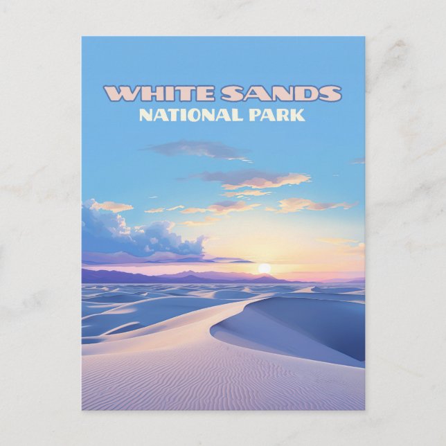 White Sands National Park Sunset Dunes New mexico Vykort (Framsida)