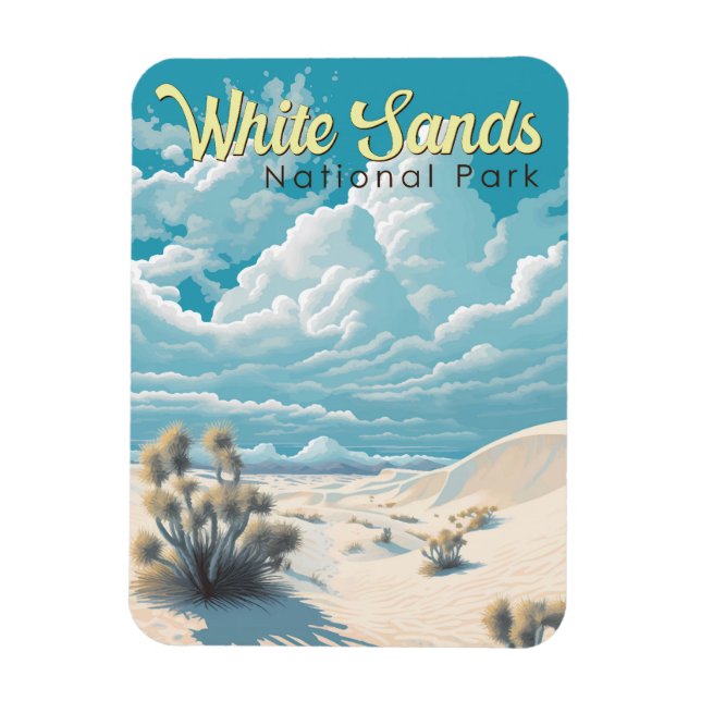 White Sands National Park Travel Art Vintage Magnet (Vertikal)