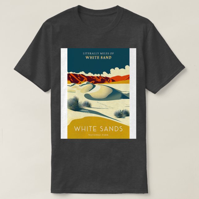 White Sands National Park Travel Poster T Shirt (Design framsida)