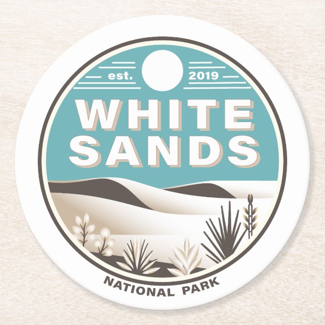 White Sands National Park Underlägg Papper Rund (Framsidan)