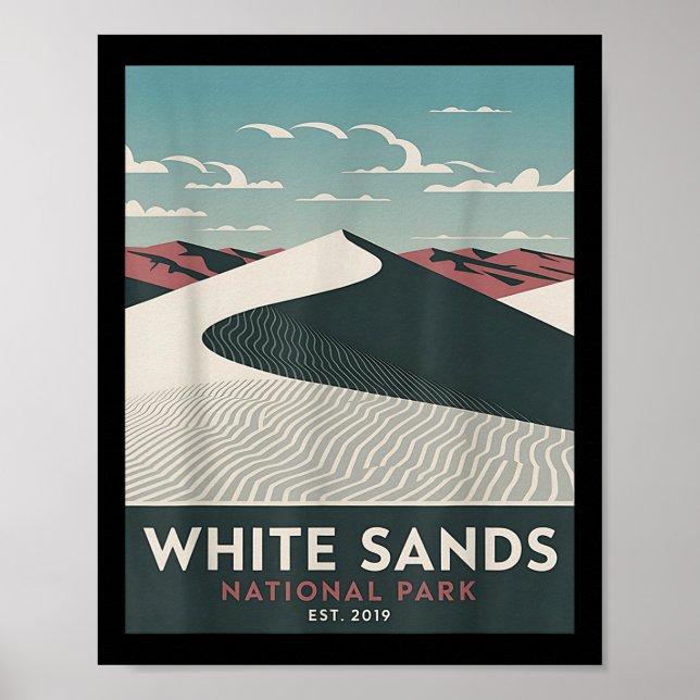 White Sands National Park Vintage Camping Vandring Poster (Framsidan)