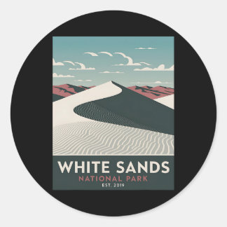 White Sands National Park Vintage Camping Vandring Runt Klistermärke