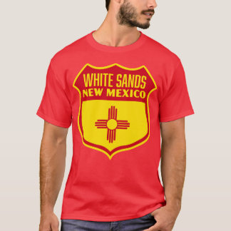 White Sands New mexico Retro Flagga Shield Red T Shirt