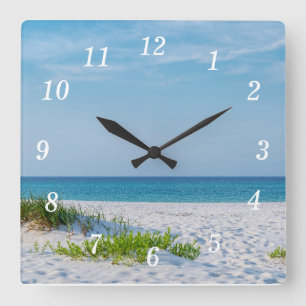 White Sandy Beach Florida Kusten Fyrkantig Klocka