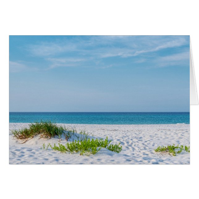 White Sandy Beach Florida Kusten Greeting Card Hälsningskort (Framsidan Horizontal)