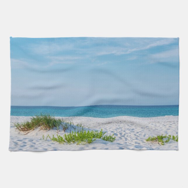 White Sandy Beach Florida Kusten Kökshandduk (Horisontell)
