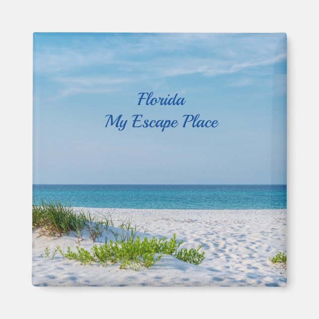 White Sandy Beach Florida Kusten Magnet (Framsidan)