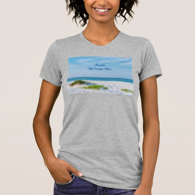 White Sandy Beach Florida Kusten T-Shirt (Framsida)