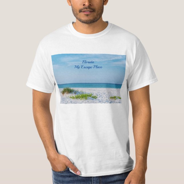 White Sandy Beach Florida Kusten T-Shirt (Framsida)