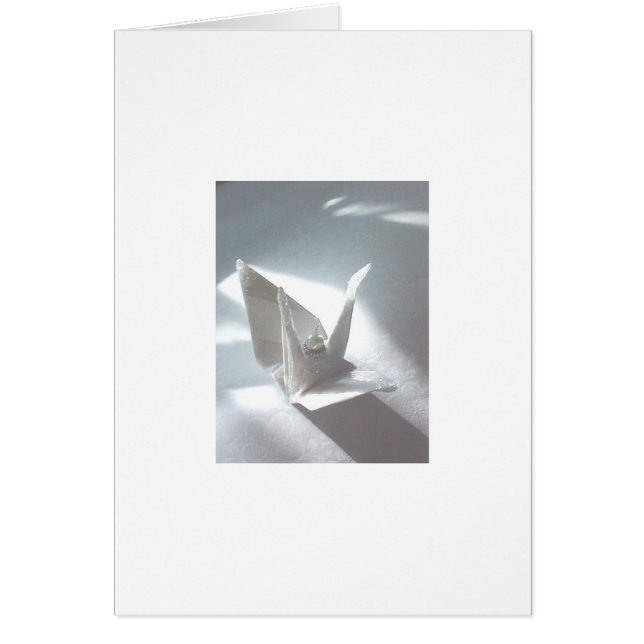 White Satin Crane Hälsningskort (Framsidan)