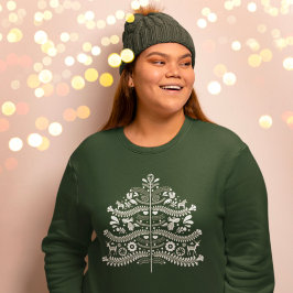 White Scandinavian FolArt Nordic Julgran T Shirt