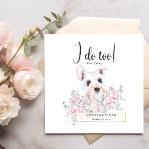 White Schnauzer Hund Bröllop Cocktail Napkins Pappersservett