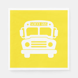 White School Buss på Gult-bakgrunden Pappersservett