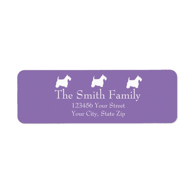 White Scotties Returadress Etikett (Framsidan)