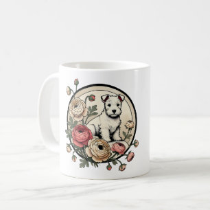 White Scottish Terrier Art Cute Scottie Kaffemugg