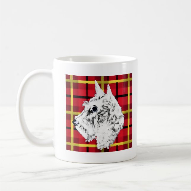 White Scottish Terrier mugg (Vänster)