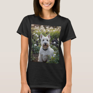White Scottish Terrier with Black White Ro, T Shirt