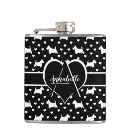 White Scottish Terriers (Scottie Hundar) - Black Fickplunta