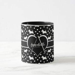 White Scottish Terriers (Scottie Hundar) - Black Mugg
