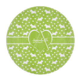 White Scottish Terriers (Scottie Hundar) Lime Gree