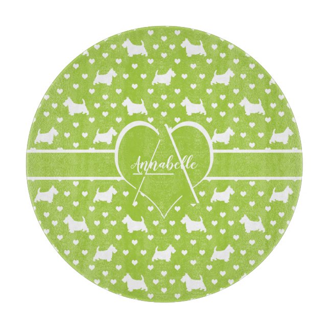 White Scottish Terriers (Scottie Hundar) Lime Gree (Framsidan)