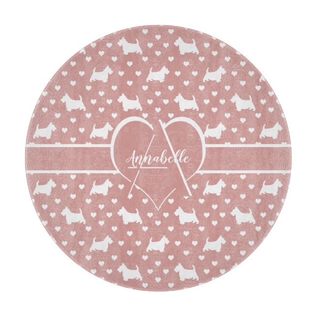 White Scottish Terriers (Scottie Hundar) - Rosa (Framsidan)